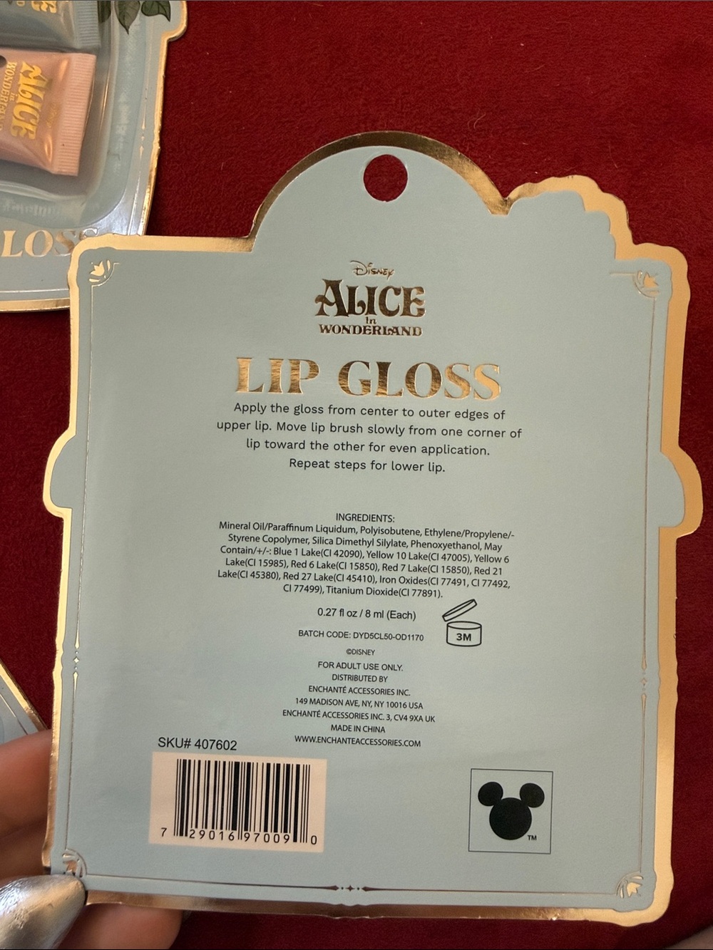 Disney Alice in Wonderland Lip Gloss Duo - Light Blue & Light Pink - Picture 3 of 3